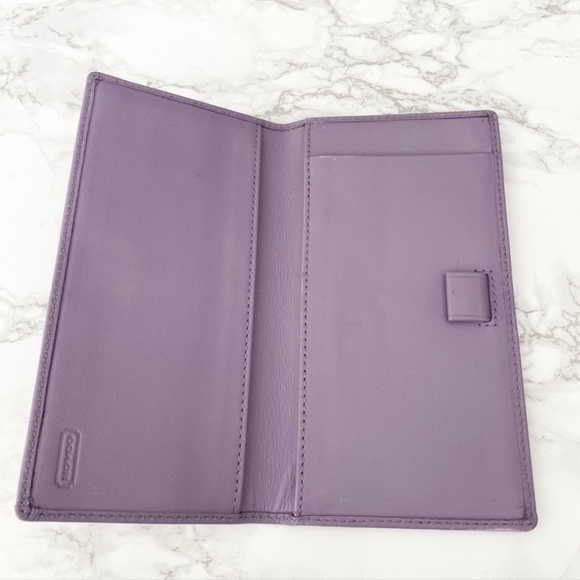 Coach Lilac Leather Cheque book/wallet - Picture 3 of 6